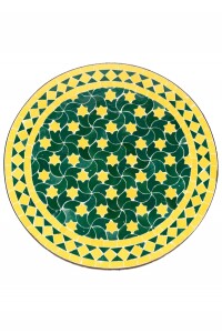 Tavolino marocchino a mosaico Estrella verde e giallo,...