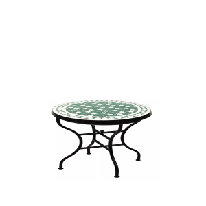 Tavolino marocchino a mosaico Estrella verde e bianco,...