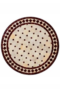 Tavolino marocchino a mosaico Marrakech, beige e...