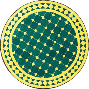 Tavolino a mosaico orientale Marrakech verde e giallo, 60...