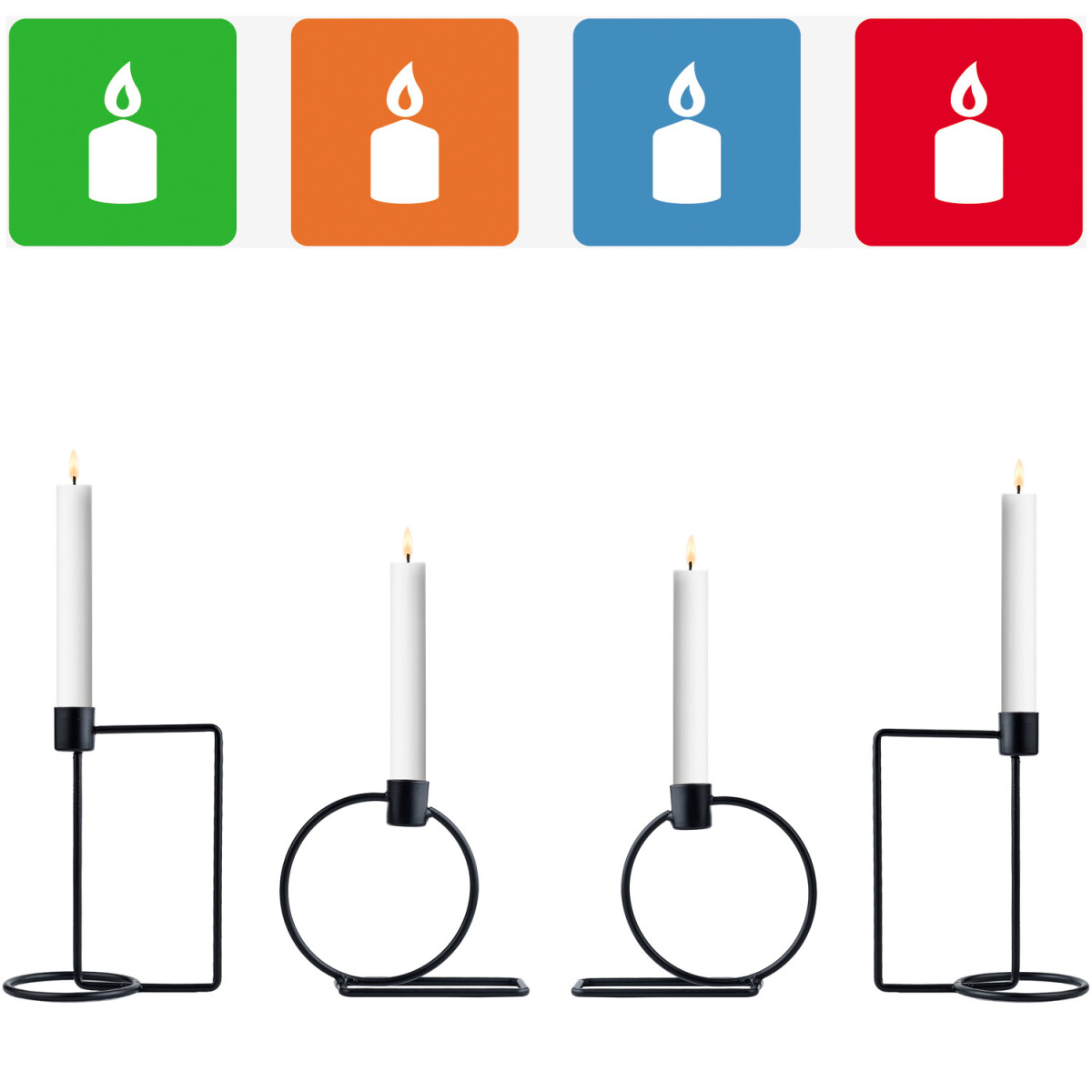 Set da 4 portacandele in stile scandinavo Svidal