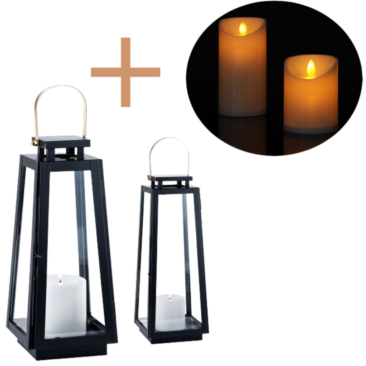 Set da 2 lanterne da balcone a LED in st box