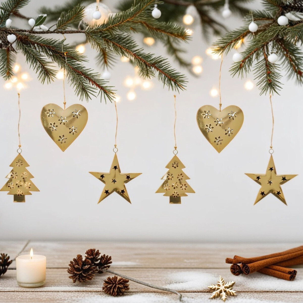 Set da 6 decorazioni natalizie da appendere, decorazioni nat