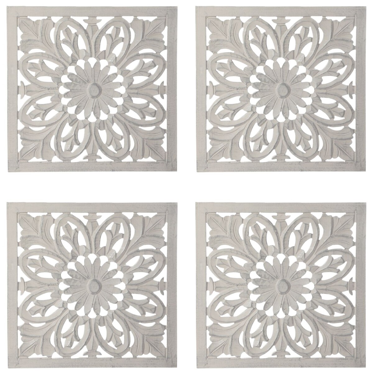 Set da 4 decorazioni da parete vintage in legno, quadro in l