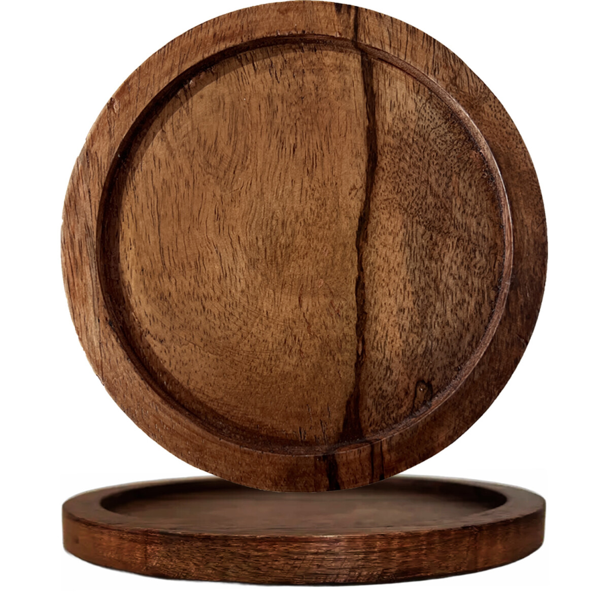 Vassoio vintage in legno con vasi da fio box