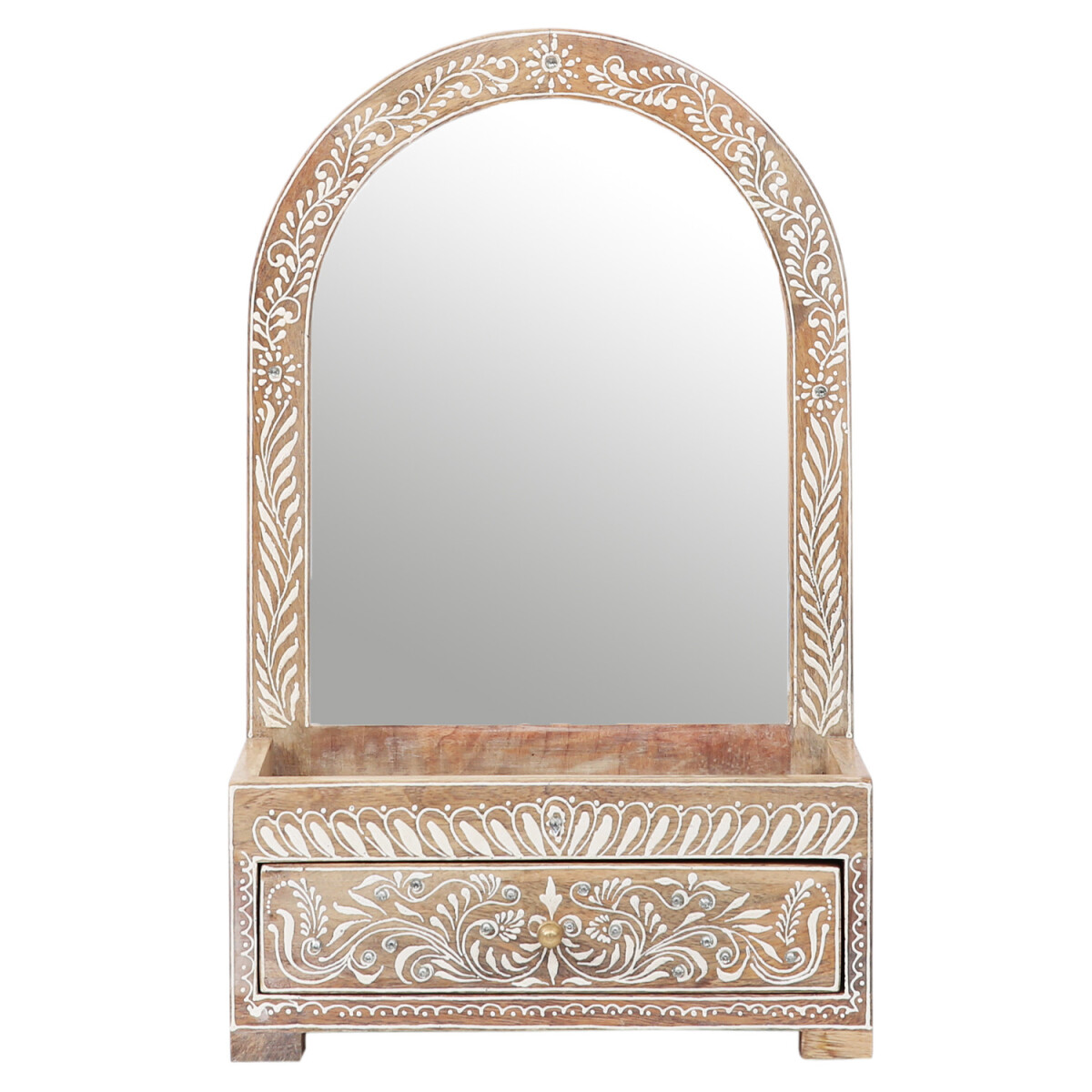 Specchio da trucco in stile boho, specchio da ingresso in le