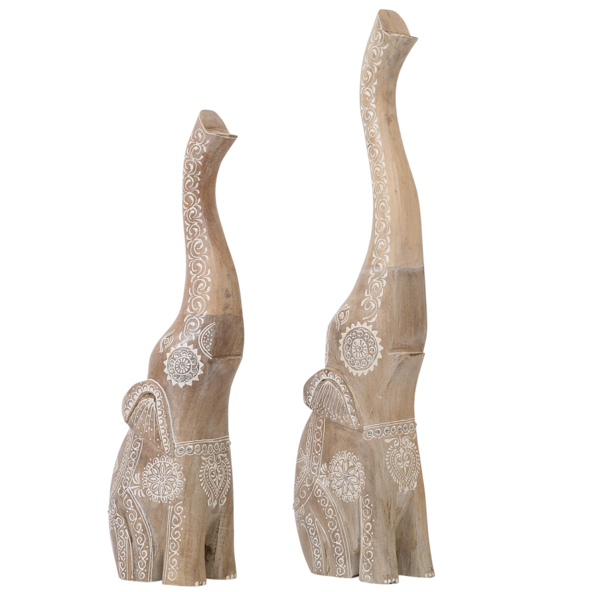 Set da 2 decorazioni in stile boho: figurine di elefanti e G