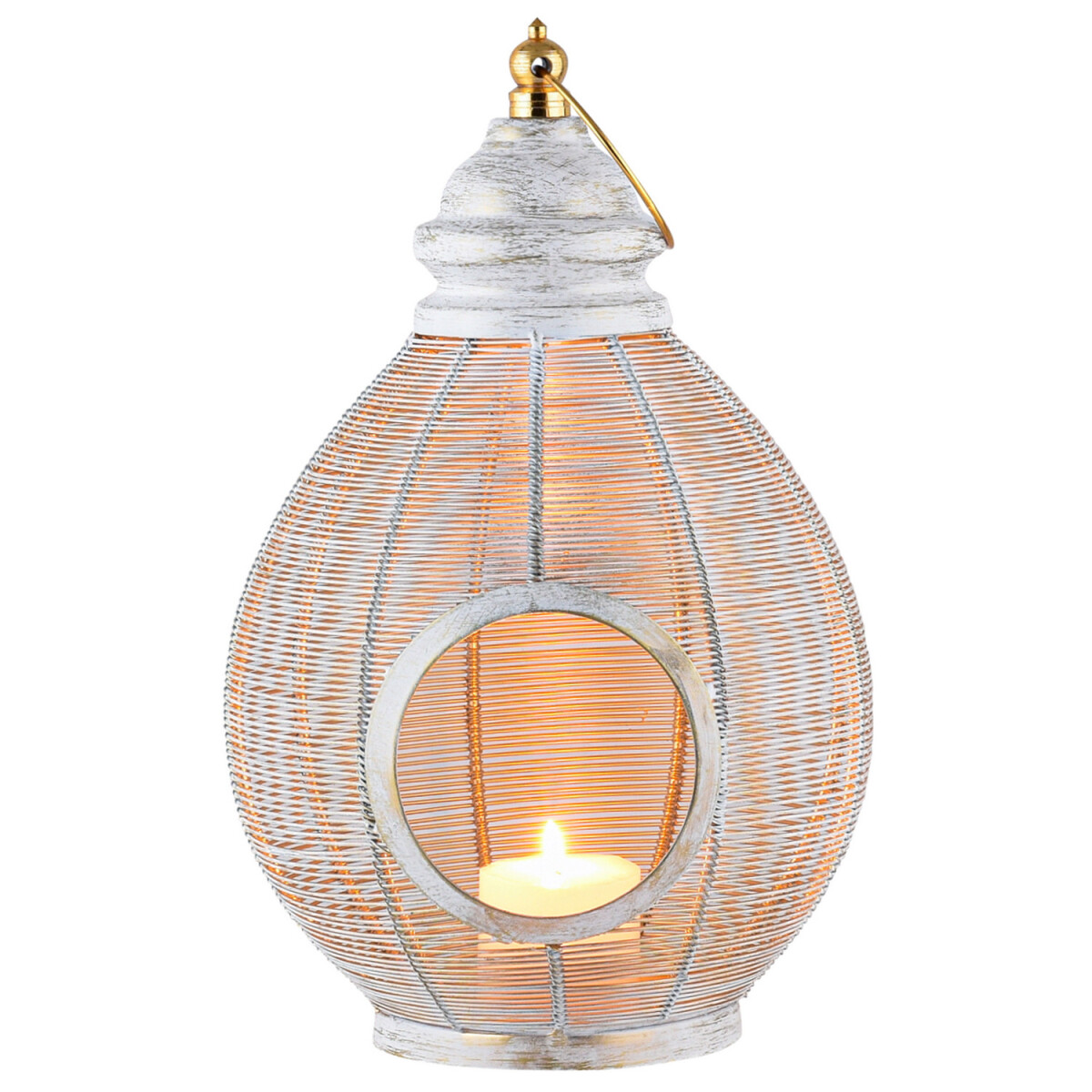 Lanterna decorativa in stile boho con portacandela per cande