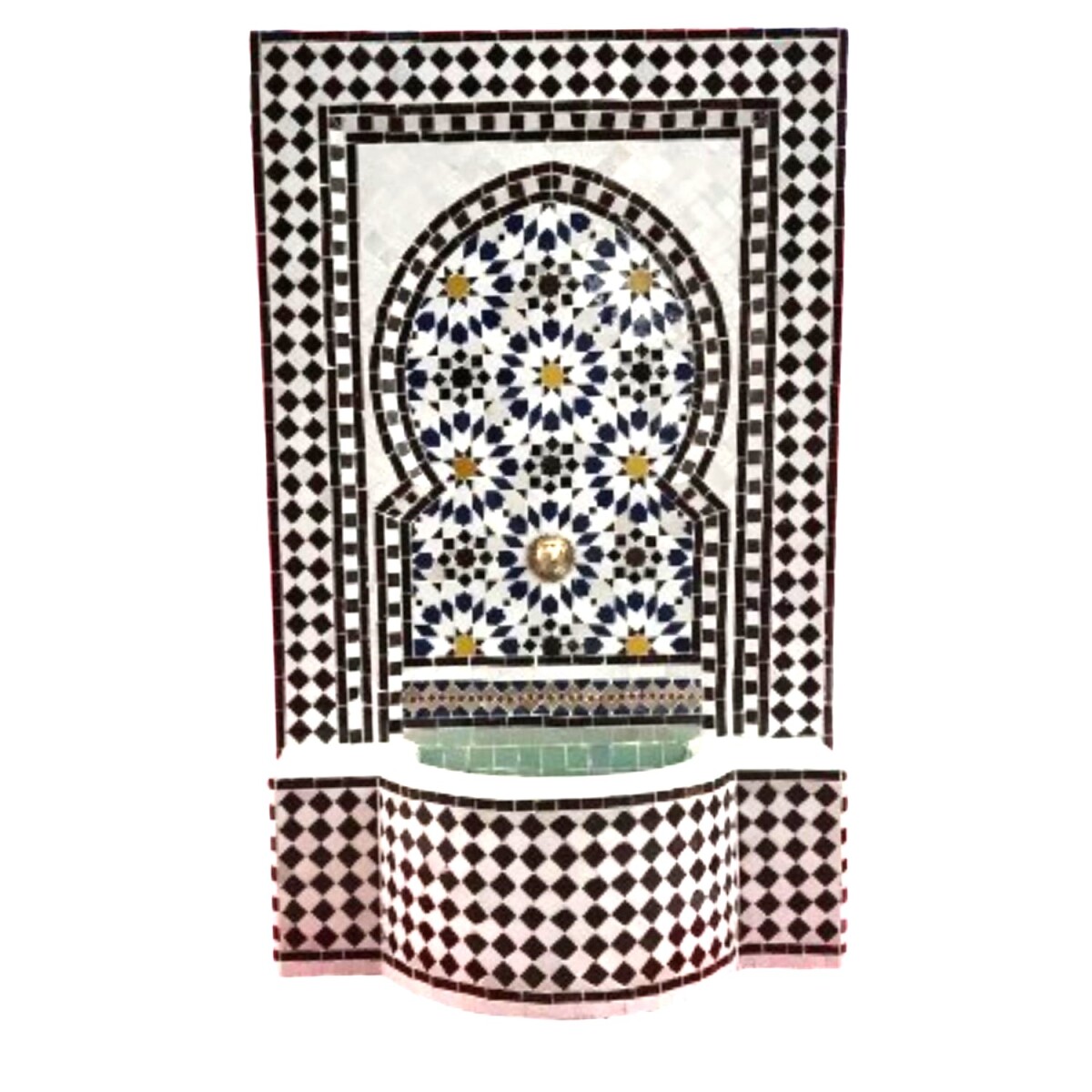 Fontana da giardino marocchina a mosaico 128 cm | Fontana da