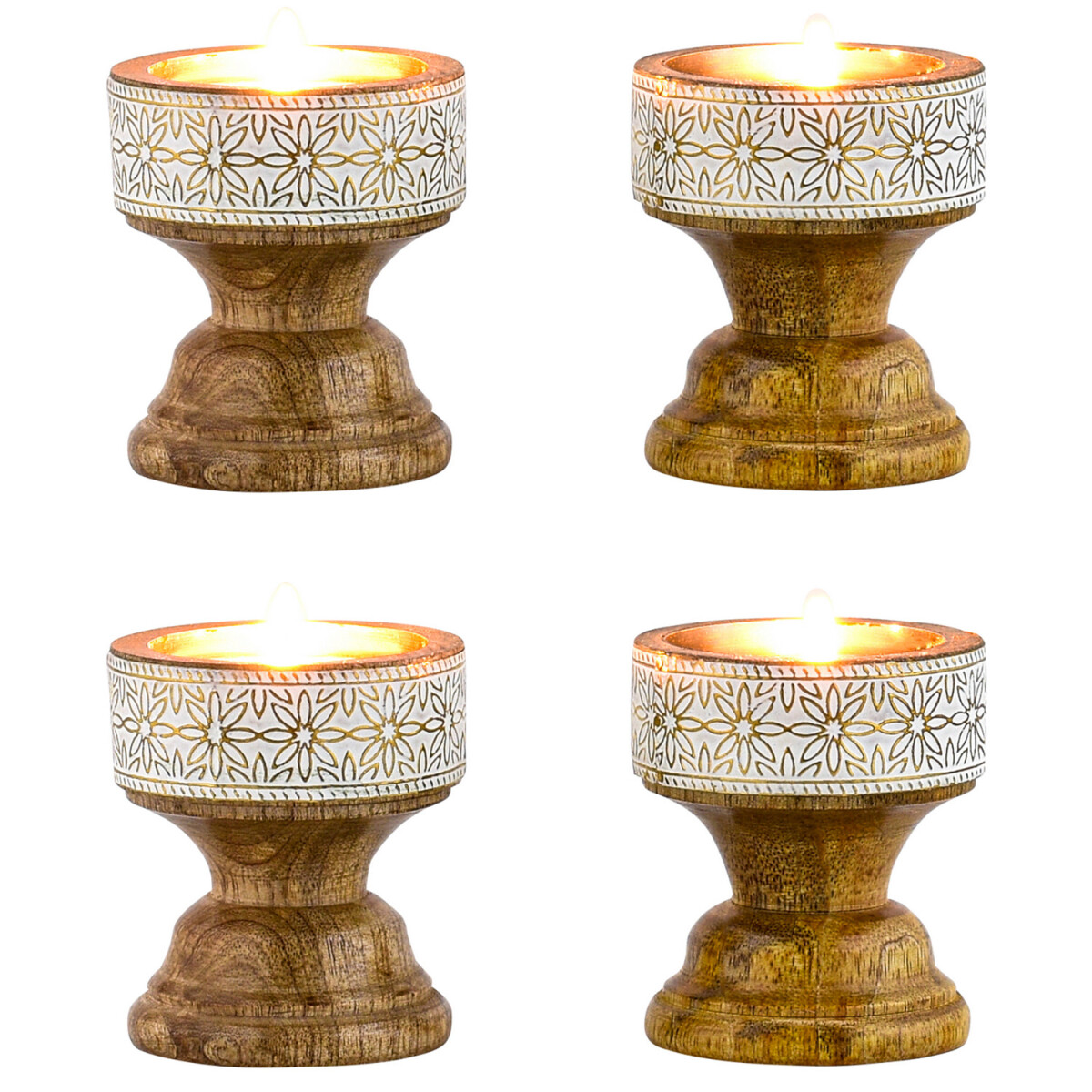 Set da 4 portacandeline decorativi in st box