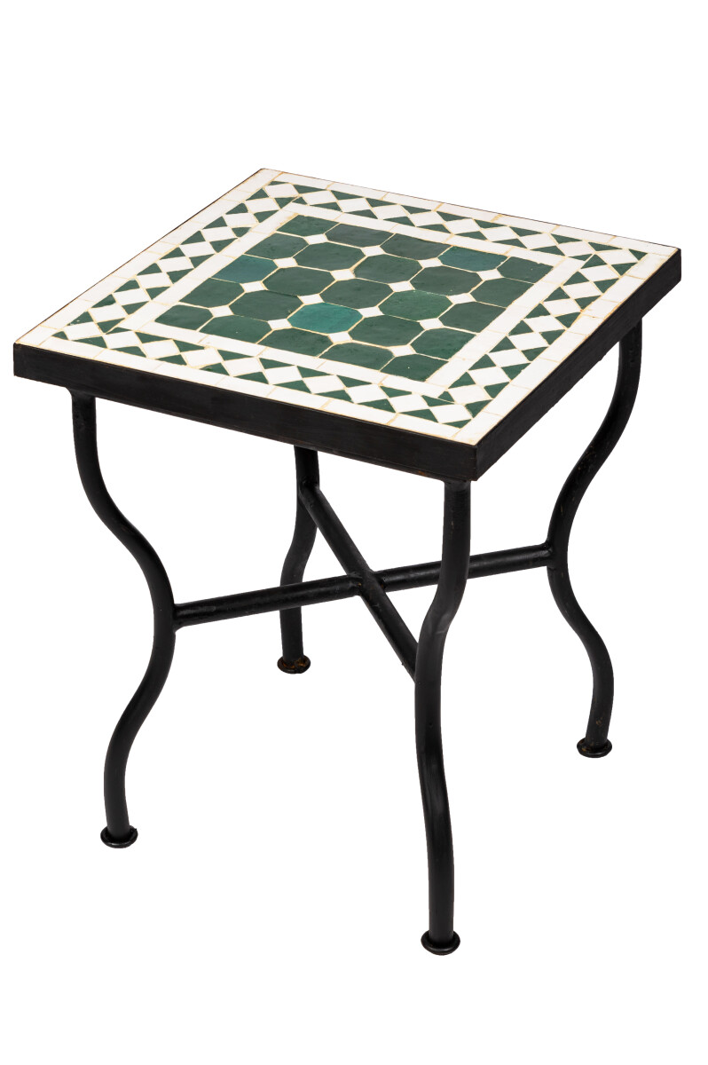 Tavolino a mosaico Marrakech verde e bia box