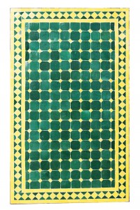 Tavolino marocchino a mosaico Marrakech verde e giallo...