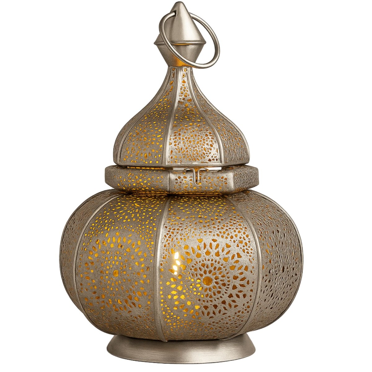 Lanterna orientale Ziva color argento co box