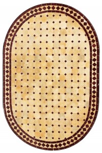 Tavolino marocchino a mosaico Marrakech Beige Bordeaux...