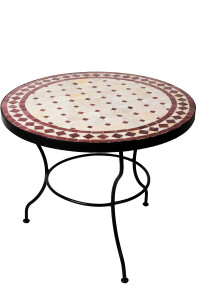 Tavolino marocchino a mosaico Marrakech, beige e...