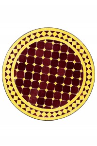 Tavolino marocchino a mosaico Marrakech, giallo bordeaux,...