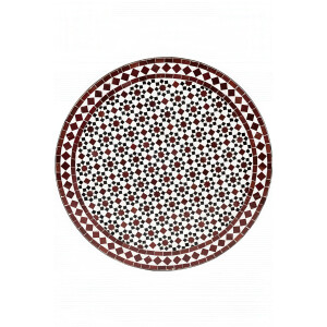 Tavolino marocchino a mosaico Albaicin nero, bianco e...