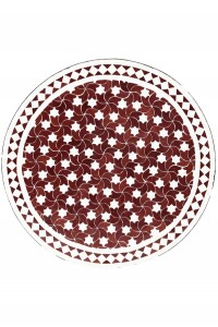 Tavolino marocchino a mosaico Estrella Bordeaux Bianco,...