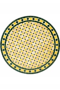 Tavolino marocchino a mosaico Giralda beige, giallo e...