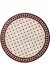 Tavolino marocchino a mosaico Marrakech, beige e...