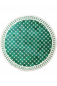 Tavolino marocchino a mosaico Marrakech, verde e beige,...