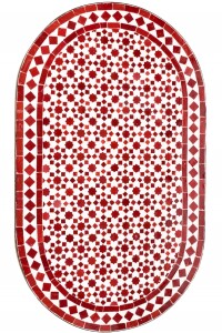 Tavolino a mosaico marocchino Albaicin Bianco Bordeaux...