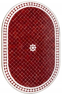 Tavolino a mosaico marocchino Bilbao Bordeaux Bianco...