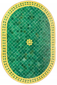 Tavolino a mosaico marocchino Bilbao verde e giallo...