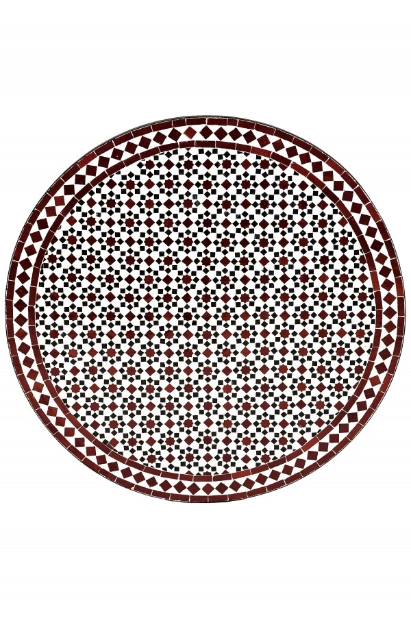Piastrella a mosaico marocchina Albaicin Nero Bianco Bordeau