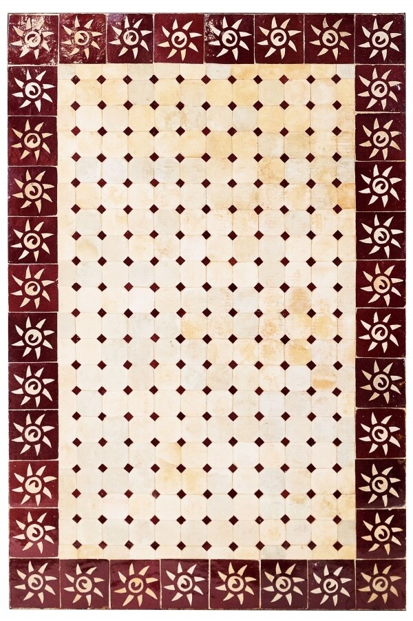 Piastra a mosaico orientale Sole Naturale/Bordeaux, 120x80 c